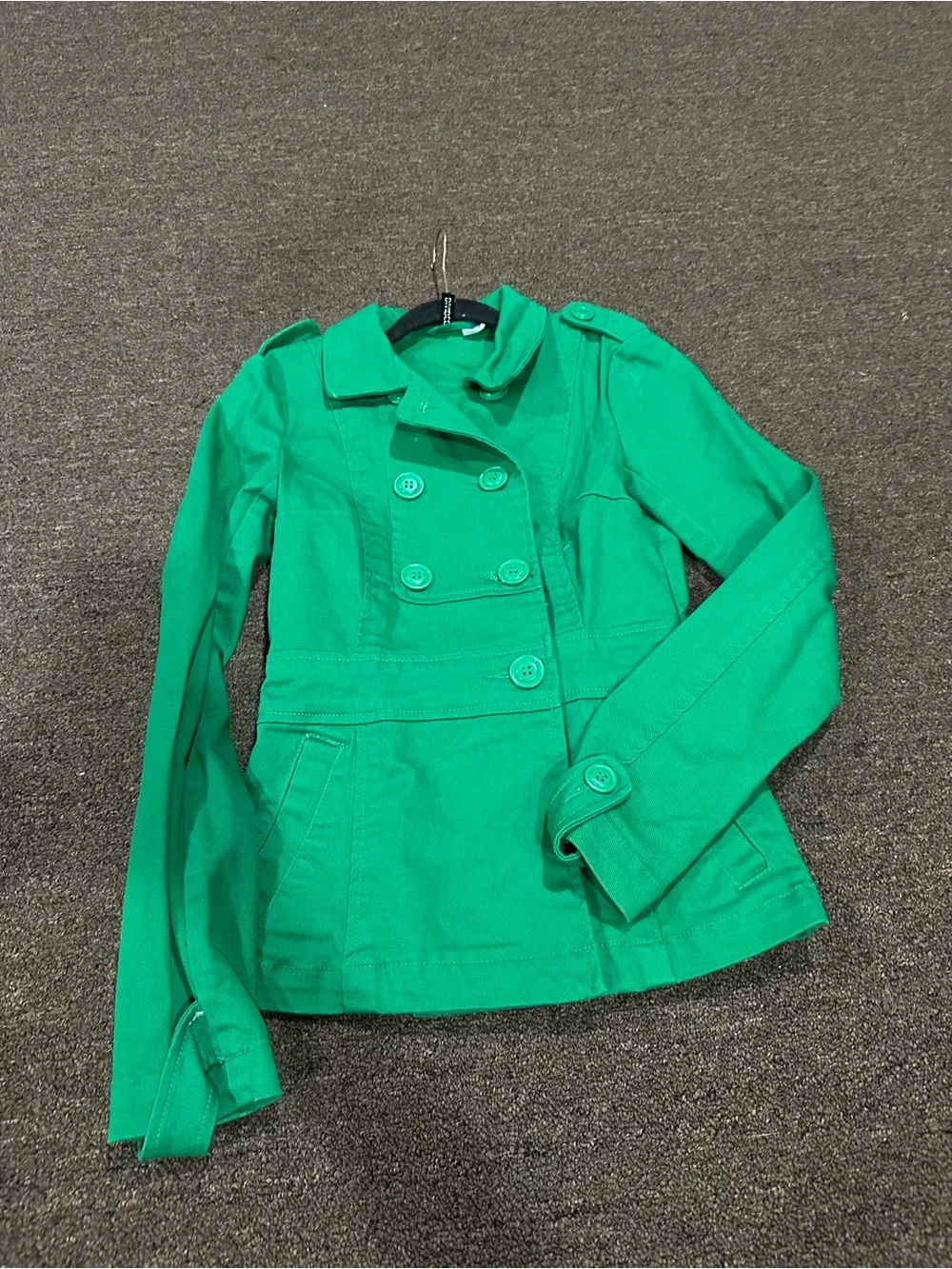 Divided Green Double-Breasted Pea Coat